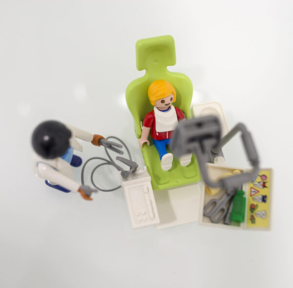 Dental clinic simulation with toys